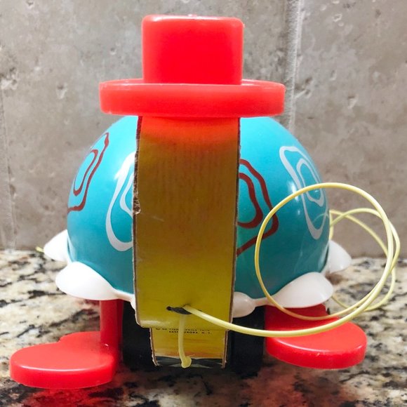 Tippy Toe Turtle Fisher Price 1962 VTG Pull Toy Bell Sound # 773 - Picture 5 of 12